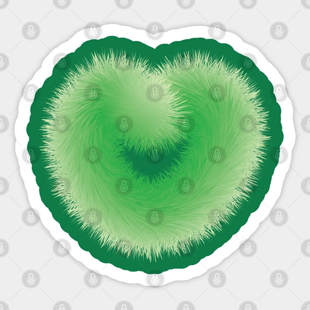 Green Love With Fur Sticker by Steady Eyes